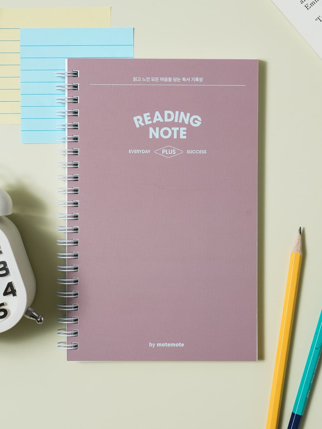 motemote Spiral Reading Journal · Pink · 64 Sheets · 1
