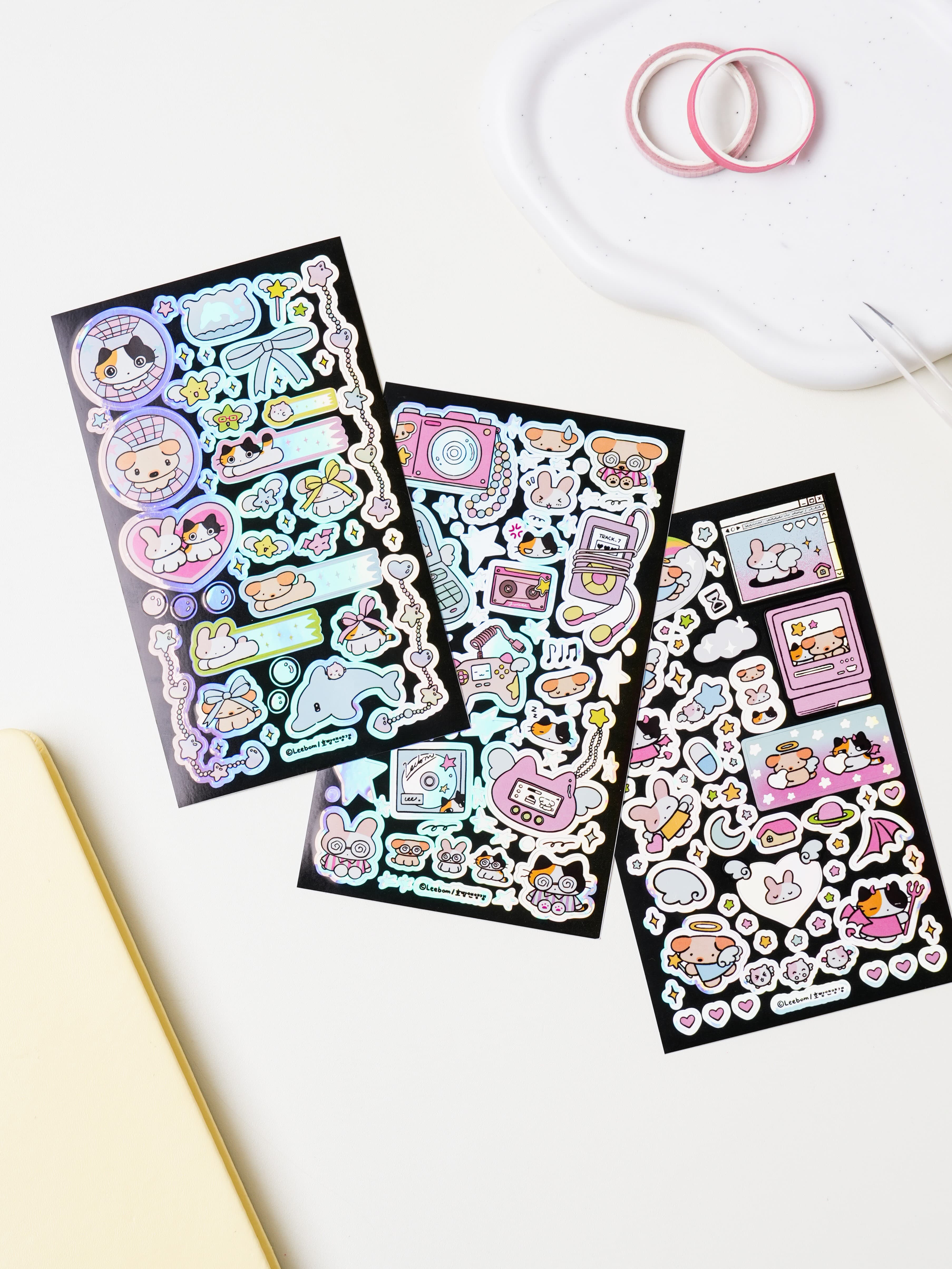 Hobbang & Yanggaeng Holographic Stickers · 3 sheets · 1