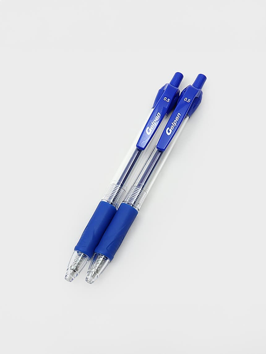 Retractable Gel Pens · Blue 0.5mm · 2 pack