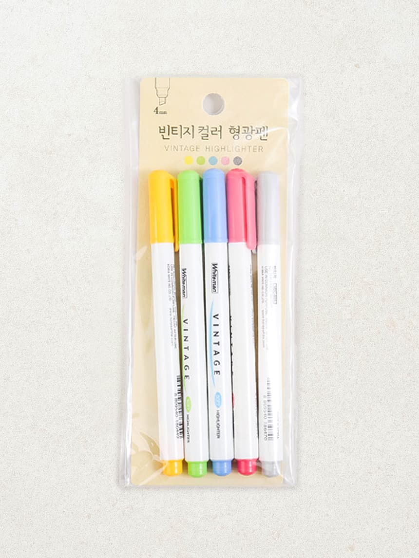 Vintage Color Highlighters · 5 pens · 1